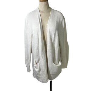 Madewell cardigan sweater women's L white soft fuzzy open front